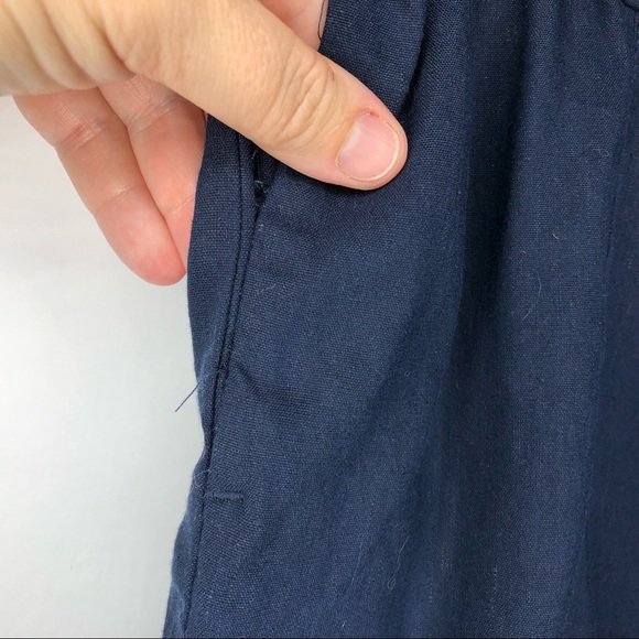 J JILL navy blue crop linen wide-leg pants M - p - Picture 6 of 14